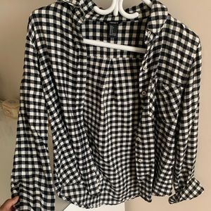 Black and white plaid shirt
